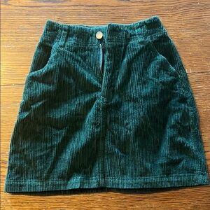 Pact Deep Green Corduroy Mini Skirt